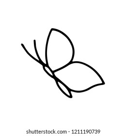 butterfly moth insect icon drawing isolated object on white background.