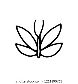 butterfly moth insect icon drawing isolated object on white background.