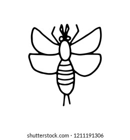 butterfly moth insect icon drawing isolated object