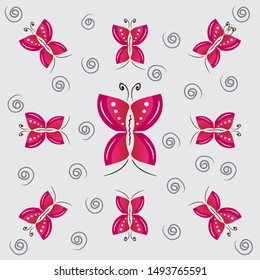 butterfly motif design vector illustrations. background wallpaper design.