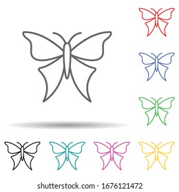 Butterfly multi color set icon. Simple thin line, outline vector of butterfly icons for ui and ux, website or mobile application