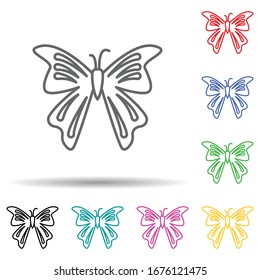 Butterfly multi color set icon. Simple thin line, outline vector of butterfly icons for ui and ux, website or mobile application