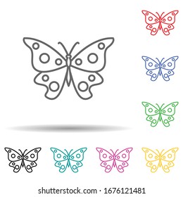 Butterfly multi color set icon. Simple thin line, outline vector of butterfly icons for ui and ux, website or mobile application