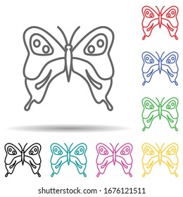 Butterfly multi color set icon. Simple thin line, outline vector of butterfly icons for ui and ux, website or mobile application