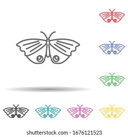 Butterfly multi color set icon. Simple thin line, outline vector of butterfly icons for ui and ux, website or mobile application