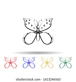 Butterfly multi color style icon. Simple thin line, outline vector of dia de muertos icons for ui and ux, website or mobile application