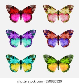 Butterfly  multicolor logotype. Abstract polygonal logo design concept for beauty salon, spa, cosmetics, plastic surgery. Vector logo template. 