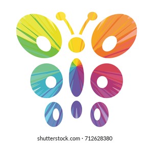 butterfly multicolored abstract icon