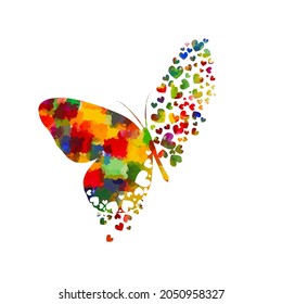 Butterfly multicolored abstract. Vector illustration