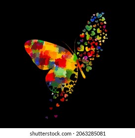 Butterfly multicolored abstract. Vector illustration