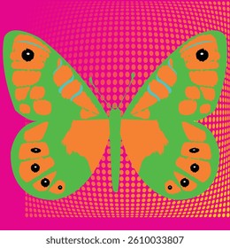 Butterfly multicolored logo; vector illustration; fully expanded; 