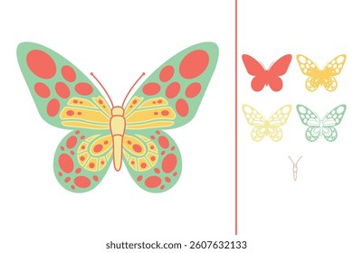 Butterfly multilayered 3d paper craft design for crafting