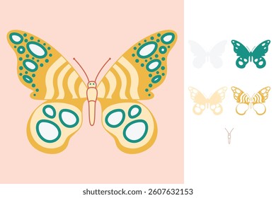 Butterfly multilayered 3d paper craft design for crafting