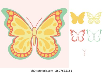 Butterfly multilayered 3d paper craft design for crafting