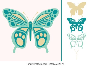 Butterfly multilayered 3d paper craft design for crafting