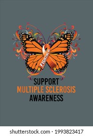 Butterfly Multiple Sclerosis Awareness Ms Men Women Gift design vector illustration for use in design and print poster canvas