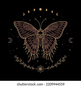 Butterfly mystical vector illustration easy to edit