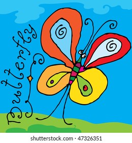 butterfly naive drawing