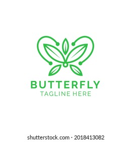 Butterfly nature leaf eco abstract logo design