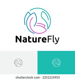 Butterfly Nature Leaf Fly Animal Simple Monoline Logo