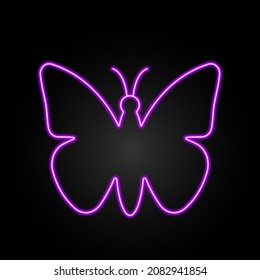 butterfly neon sign, modern glowing banner design, colorful trend of modern design. Vector illustration.