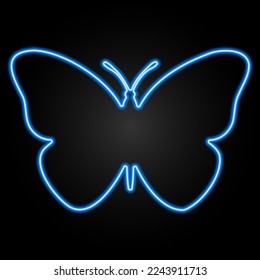 butterfly neon sign, modern glowing banner design, colorful modern design trends on black background. Vector illustration.