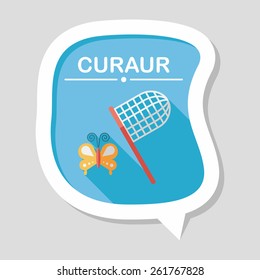 butterfly net flat icon with long shadow,eps10