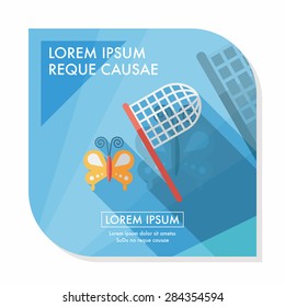 butterfly net flat icon with long shadow,eps10