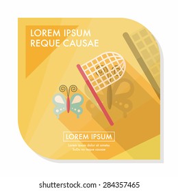 butterfly net flat icon with long shadow,eps10