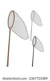 Butterfly net with handle vector Illustration
