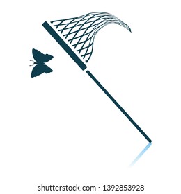 Butterfly Net Icon. Shadow Reflection Design. Vector Illustration.