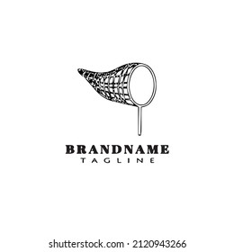butterfly net logo cartoon icon design template flat modern isolated vector illustration