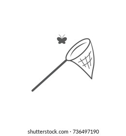 Butterfly catcher icon on white background simple Vector Image