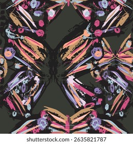 Butterfly Neutral Colour Abstract Brush strokes pattern design for fashion textiles, graphics and crafts