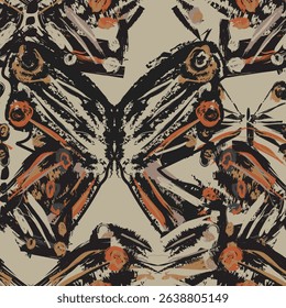 Butterfly Neutral Colour Abstract Brush strokes pattern design for fashion textiles, graphics and crafts