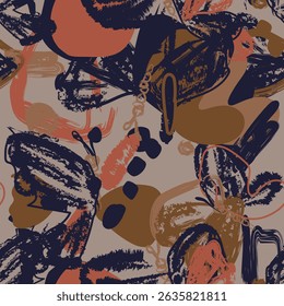 Butterfly Neutral Colour Abstract pattern design for fashion textiles, graphics and crafts