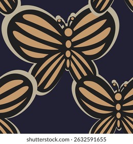 Butterfly Neutral Colour seamless pattern design for fashion textiles, graphics, backgrounds and crafts