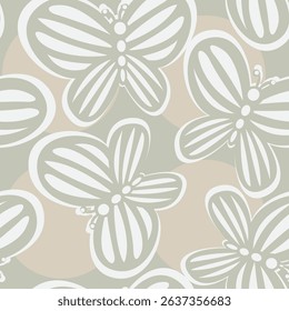 Butterfly Neutral Colour seamless pattern design for fashion textiles, graphics, backgrounds and crafts