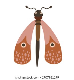 Mariposa nocturna mariposa. Insectos. Simple ilustración vectorial.