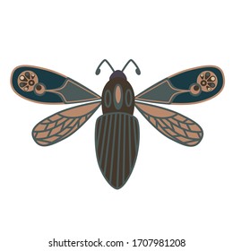 Butterfly Night Butterfly. Insects. Simple vector illustration.