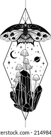 Mariposa. La polilla de la noche. Silhouette de mariposa. Ilustración vectorial.