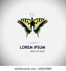 Butterfly object with hearts. Vector