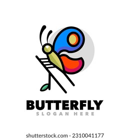 Butterfly object simple logo template