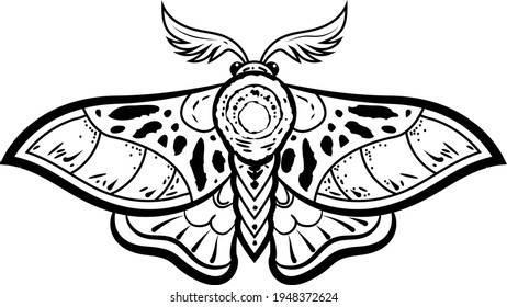 Butterfly old school tattoo vector illustration. Design for textiles, paper, wrappers