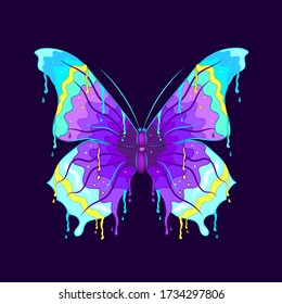 Butterfly on a black background. Wall stickers
