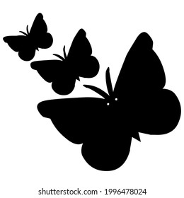 diseño de silueta de fondo de círculo negro con mariposa