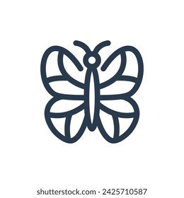 Schmetterling auf Blühende Blumen Vektor-Icon-Illustration
