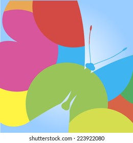 Butterfly on a blue background