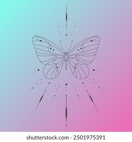 Schmetterling auf Farbverlauf-Hintergrund, Vektorgrafik