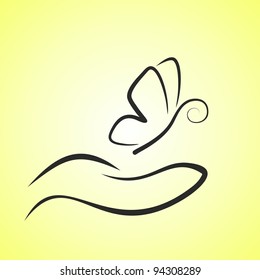 Butterfly on hand